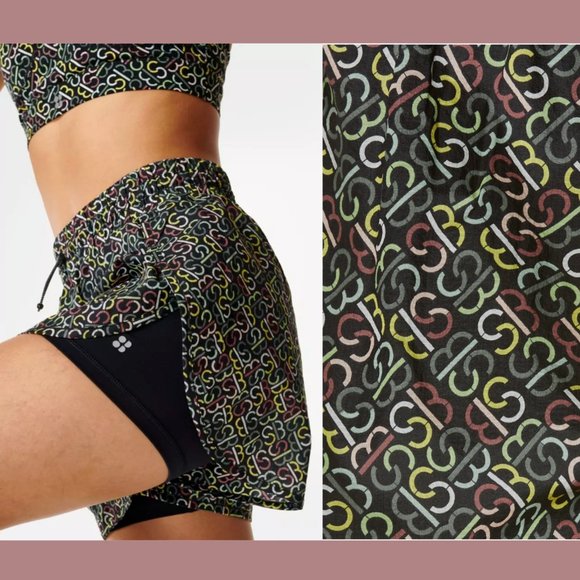NWT $98 SWEATY BETTY [ Small 6 ] Slip‎ Stream Running Shorts In Black SB #5686 - Picture 2 of 15